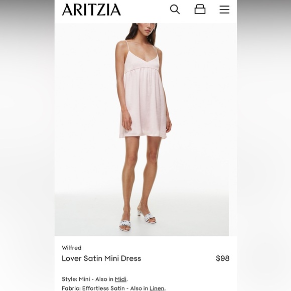 Aritzia Wilfred Lover Satin Mini Dress - Picture 5 of 5
